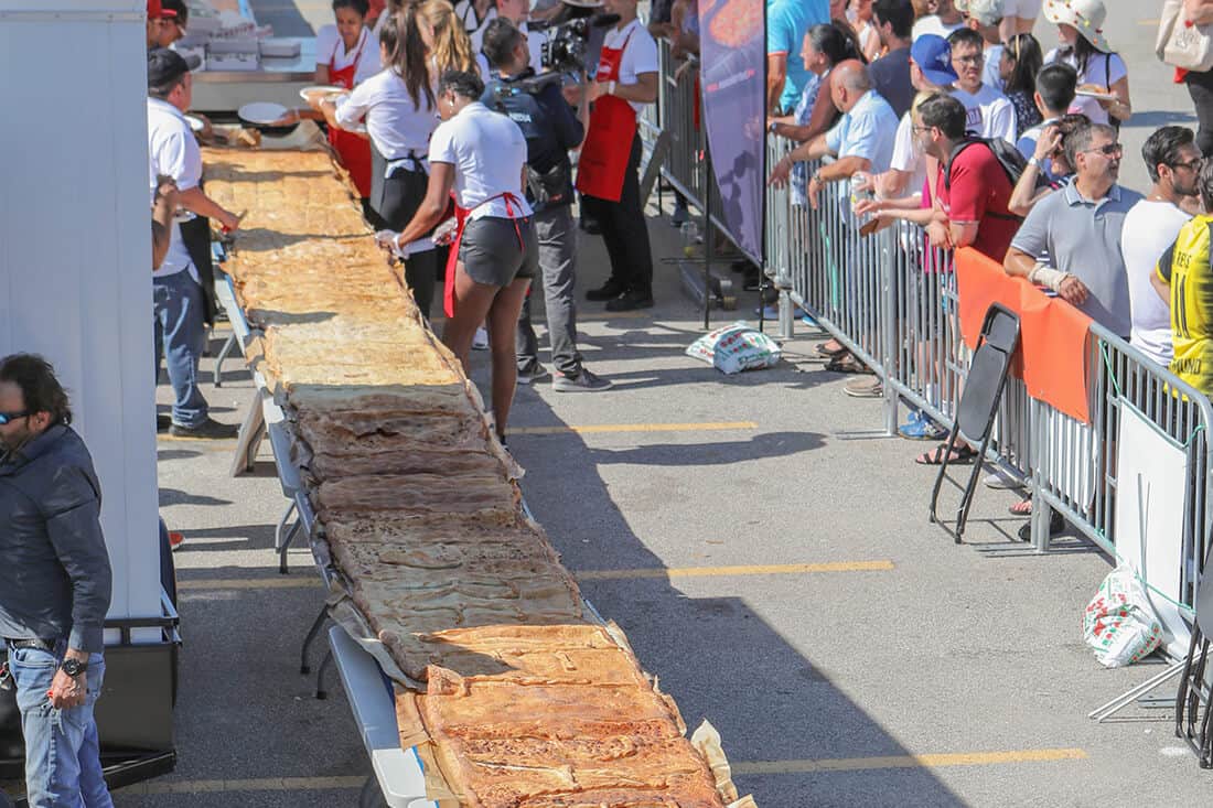 World's longest calzone seen from above