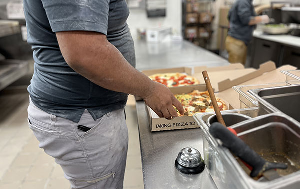 pizza from hot rocks oven