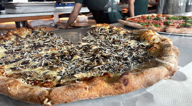 mushroom pizza hot-rocks